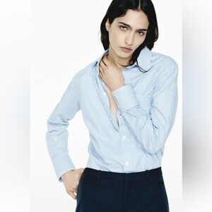 Zara stripped cotton poplin shirt.